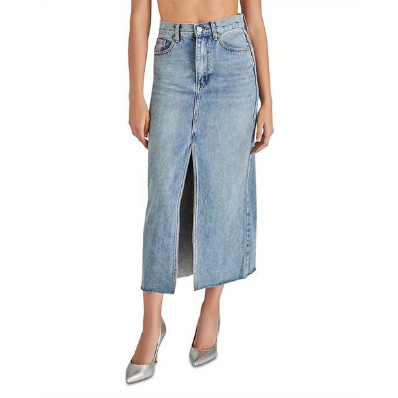 NEW STEVE MADDEN avani denim skirt in light blue